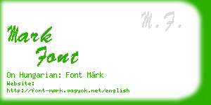 mark font business card
