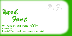 mark font business card